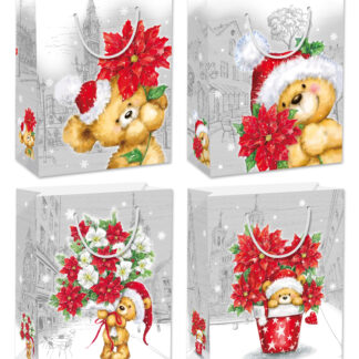 Bolsa de papel navideña de Teddy Bear