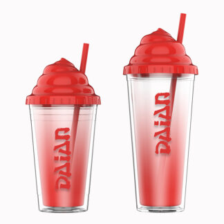 Vaso de helado acrílico con pajita