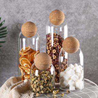 Tarro de vidrio y bambú