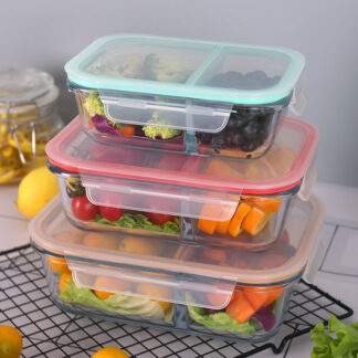 Tuppers de vidrio con tapa de colores