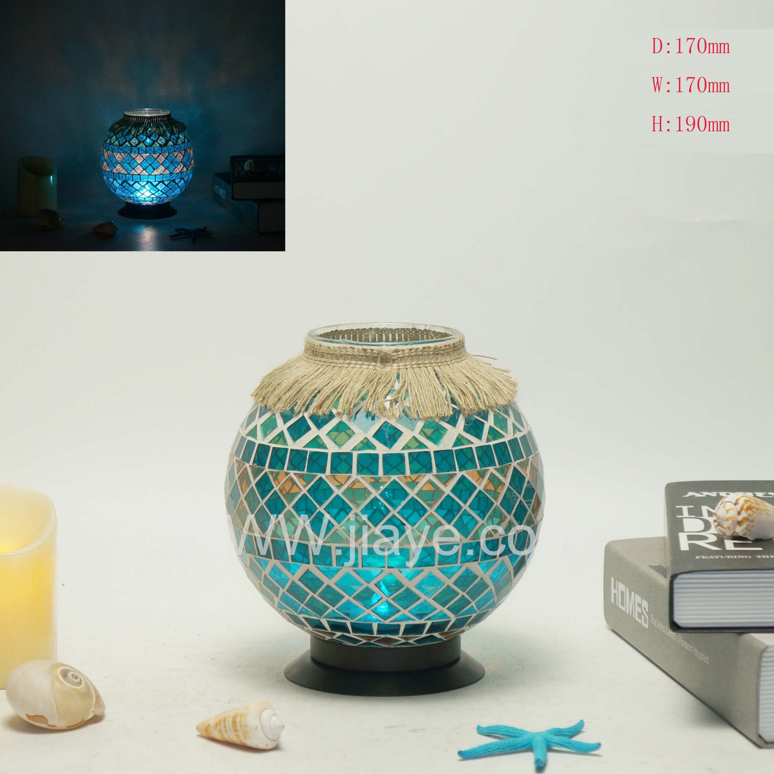 Lámpara de vidrio con mosaico