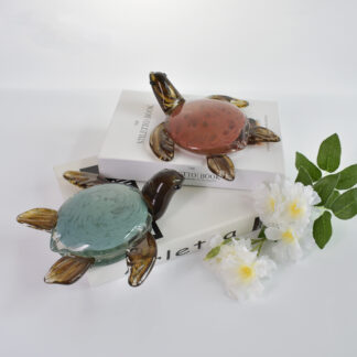 Tortuga decorativa de vidrio