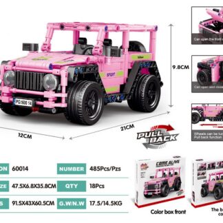 Coche de bloques rosado