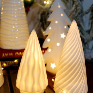 Árbol de Navidad de cerámica con luz LED