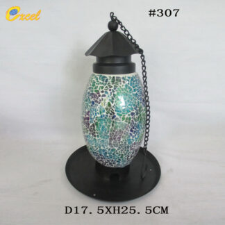 Comedero para pájaros con mosaico de vidrio