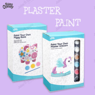 Set de figura de yeso y pinturas