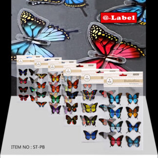 Stickers de mariposas en papel de aluminio 3D