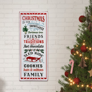 Placa de pared de metal motivo navideño