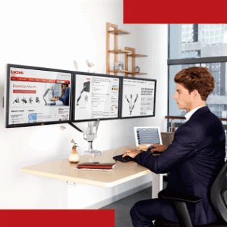 Soporte triple para monitor con puerto USB