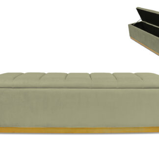 Taburete con funda de tela y espacio de guardado