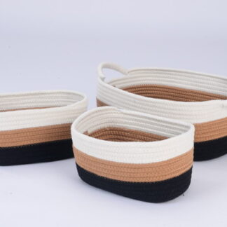 Canastos para almacenamiento en cuerda de algodón