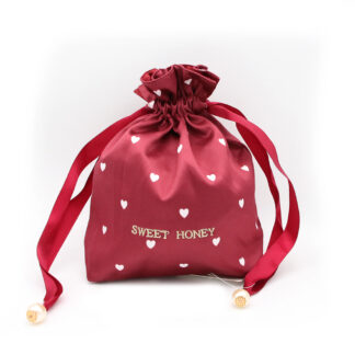 Bolsa de satén con cordón para accesorios