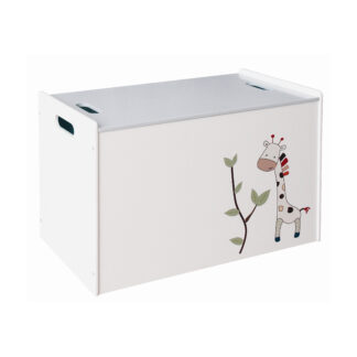 Caja de juguetes infantil blanca con tapa
